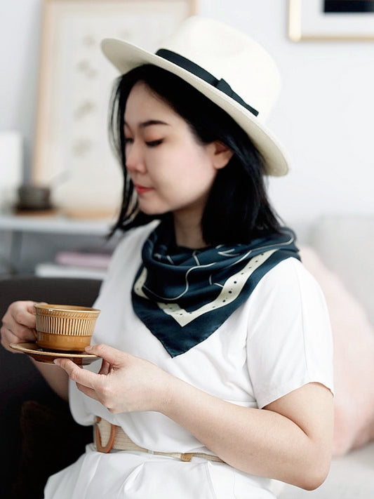 Kittens with Flowers / Ink - Silk Scarf