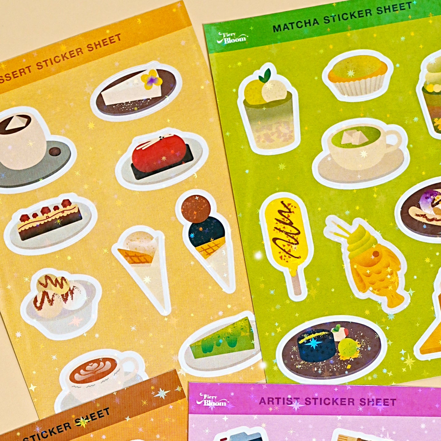 Colorful Glitter Journal Sticker Sheets