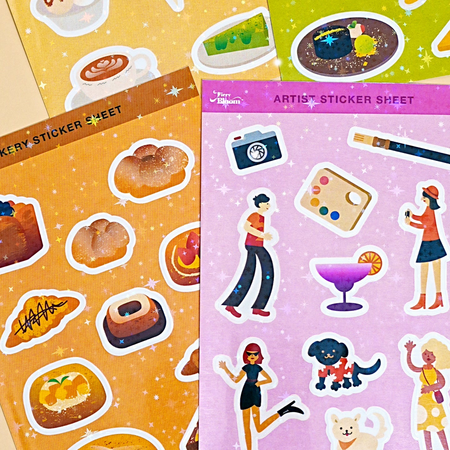 Colorful Glitter Journal Sticker Sheets