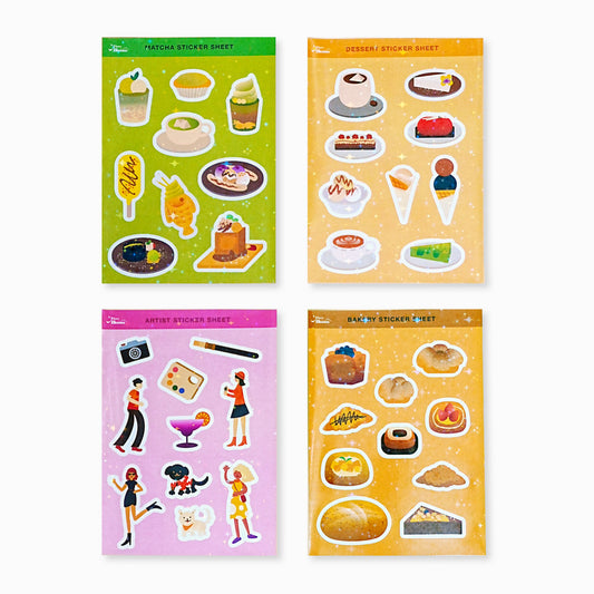Colorful Glitter Journal Sticker Sheets
